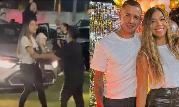 (VIDEO) ¡La hermana de Derlis González se trenzó con los hinchas olimpistas!