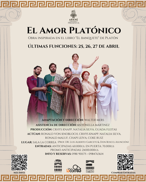 Últimas funciones de “El Amor Platónico”: filosofía y teatro se dan cita en Asunción