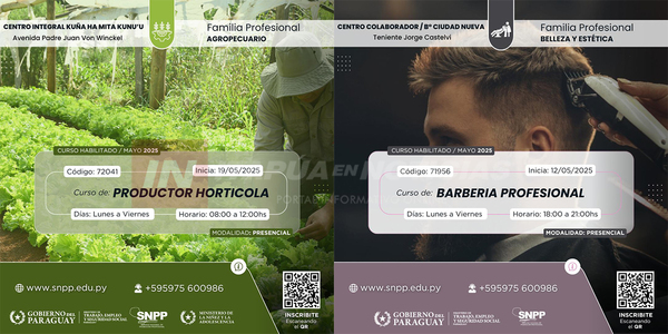SNPP ENCARNACIÓN LANZA NUEVOS CURSOS GRATUITOS PARA IMPULSAR LA CAPACITACIÓN LABORAL