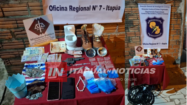 INCAUTAN DROGA Y ARMA TRAS ALLANAMIENTO EN ENCARNACIÓN