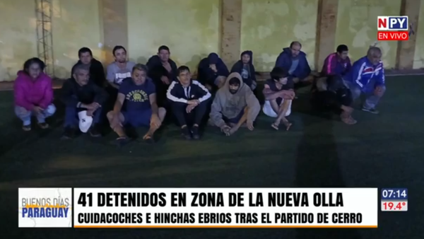 Cuidacoches e hinchas alcoholizados demorados en alrededores del estadio de Cerro Porteño