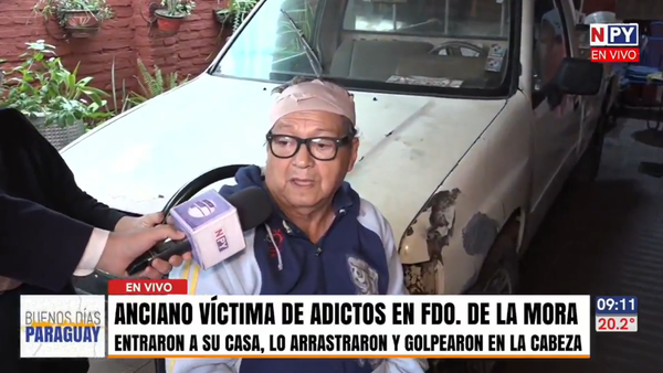Anciano sufrió violento asalto domiciliario por parte de adictos en Fernando de la Mora