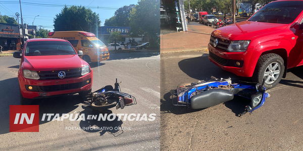 MOTOCICLISTA RESULTÓ HERIDA TRAS COLISIÓN EN ENCARNACIÓN