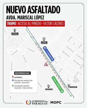 Nuevo desvío en la avenida Mariscal López a partir de hoy - ADN Digital