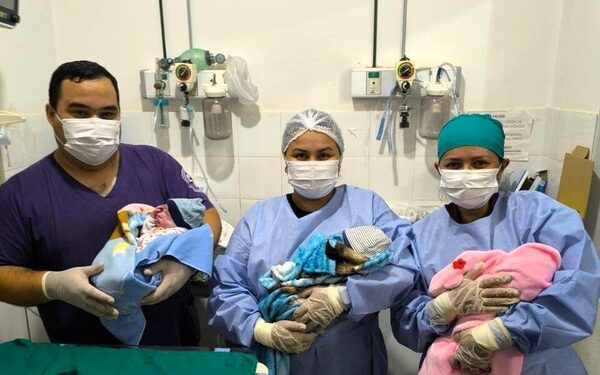 ¡Tres voi de una! Nacieron trillizos en Santa Rosa del Aguaray