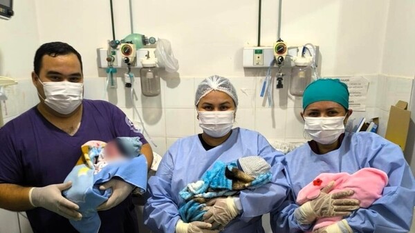 Felicidad por tres: Madre da a luz a trillizos en Santa Rosa del Aguaray