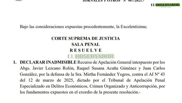 Sala Penal destraba causa a exintendenta de Valenzuela acusada de malversar G. 1.199 millones - El Observador
