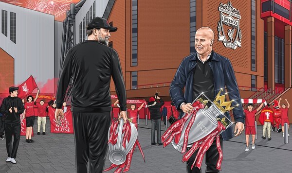 Versus / Slot rinde homenaje a Klopp tras título del Liverpool