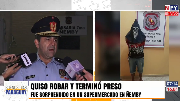 Intentó robar en supermercado provocando un apagón pero terminó detenido en Ñemby