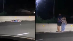 VIDEO: Jóvenes ayudaron a un hombre que ka'úre se durmió en medio de la ruta