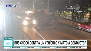 Bus chocó contra un vehículo y mató al conductor en Ñemby