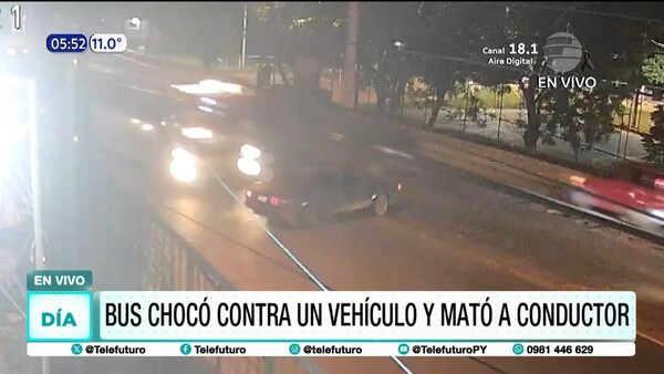 Bus chocó contra un vehículo y mató al conductor en Ñemby