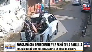 El que denunció golpiza por parte de Linces había empujado a un agente de la carrocería de una patrullera