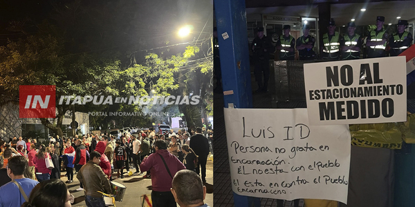 MULTITUDINARIA PROTESTA CIUDADANA EN ENCARNACIÓN CONTRA EL ESTACIONAMIENTO TARIFADO
