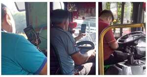 Video: choferes ponen en riesgo a pasajeros al usar el celular al volante, denuncia usuario - Nacionales - ABC Color
