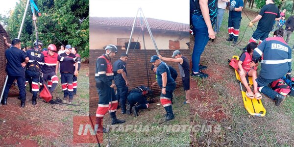 NIÑA FUE RESCATADA TRAS CAER A UN POZO EN CAMBYRETÁ