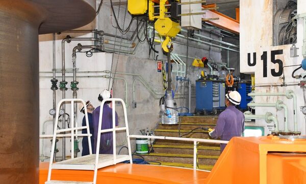 Realizan mantenimiento preventivo trisemestral a la Unidad Generadora 15 de la Central Hidroeléctrica ITAIPU