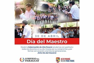 Reconocimiento del gobernador Torres a maestros y trabajadores del Alto Paraná | DIARIO PRIMERA PLANA