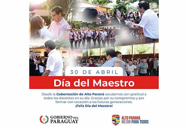 Reconocimiento del gobernador Torres a maestros y trabajadores del Alto Paraná | DIARIO PRIMERA PLANA