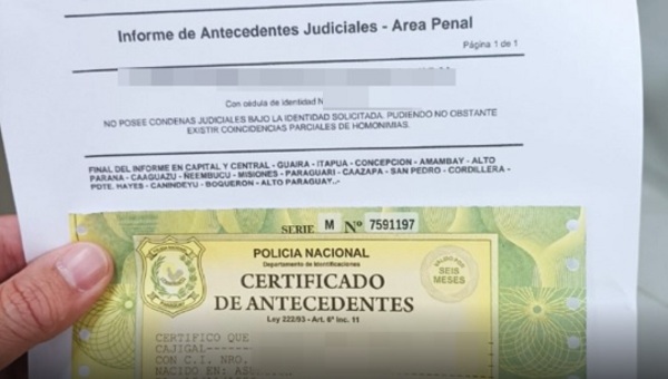 Buscan eliminar costo de antecedentes judiciales y policiales