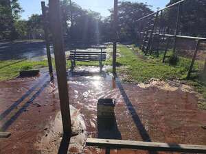 Parque Carlos Antonio López de Asunción, inundado de agua y basura - Nacionales - ABC Color