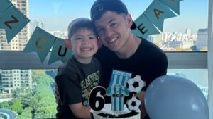 (VIDEO) Richard Sánchez le festejó el cumple a su “mini Pitbull” con los colores de Racing