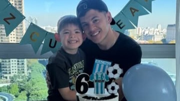(VIDEO) Richard Sánchez le festejó el cumple a su “mini Pitbull” con los colores de Racing