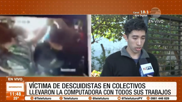 Joven fue víctima de descuidistas en un colectivo