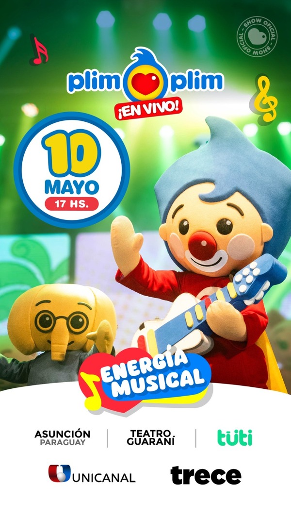 El exitoso espectáculo de Plim Plim regresa a Asunción el 10 de mayo - trece