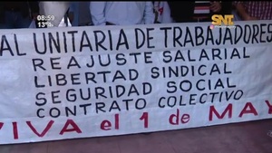 Centrales obreras se movilizan por el 1 de mayo con acto central en la Plaza de la Democracia - SNT