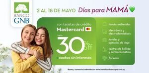 Banco GNB celebra a mam谩 con hasta 30% de reintegro y cuotas sin inter茅s