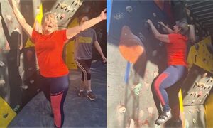 (VIDEO) ¿Es la mujer araña? ¡No! Es Bibi Landó escalando un muro