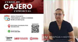 EN DÍAS INICIA CURSO DE CAJERO COMERCIAL EN LA SECCIONAL COLORADA 165° DE ENCARNACIÓN