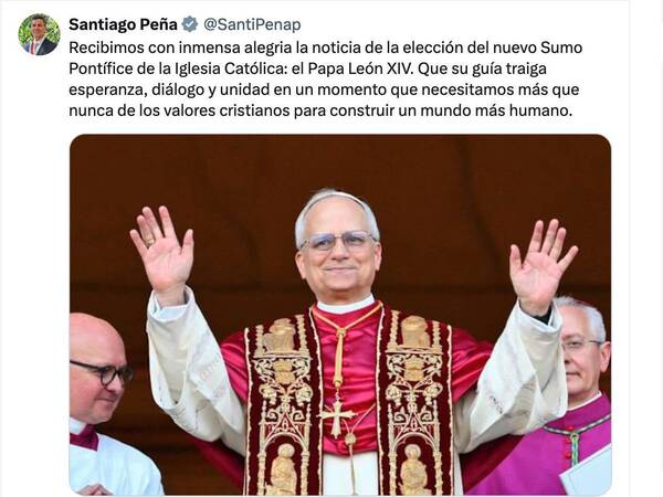 “Recibimos con inmensa alegría la noticia de la elección del nuevo Sumo Pontífice”, he’i “Santi”