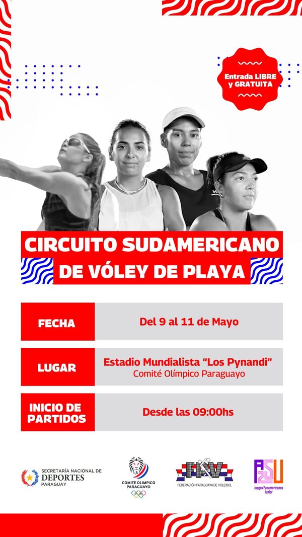 El tour sudamericano de voley playa llega al Paraguay este fin de semana