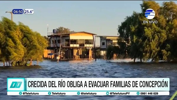 Crecida del río obliga a evacuar familias de Concepción