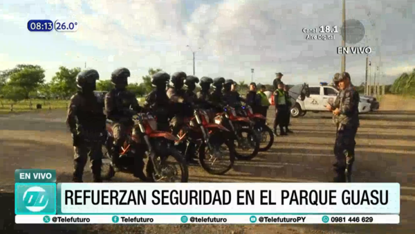 Refuerzan seguridad en el Parque Guasu con amplio despliegue policial