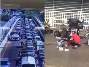 (VIDEO). Grave accidente en el Puente de la Amistad que involucró a dos motocas