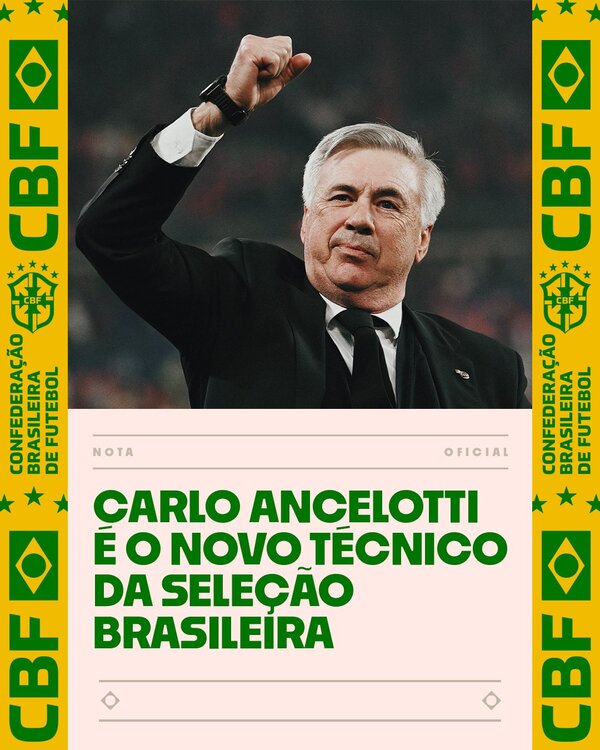 Ancelotti, nuevo seleccionador de Brasil y estará frente a la Albirroja - 1000 Noticias