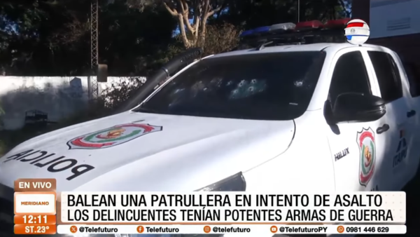 Balean una patrullera en intento de asalto