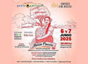 Anuncian presentación de zarzuela paraguaya María Pacurí en Ciudad del Este | DIARIO PRIMERA PLANA