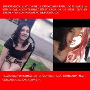 Buscan a adolescente de 14 años desaparecida - ADN Digital