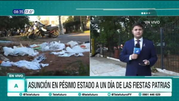 Asunción en pésimo estado a un día de las fechas patrias