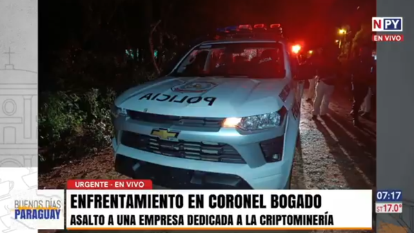 Balacera entre banda de delincuentes y policías tras intento de asalto en un local de criptomoneda en Itapúa