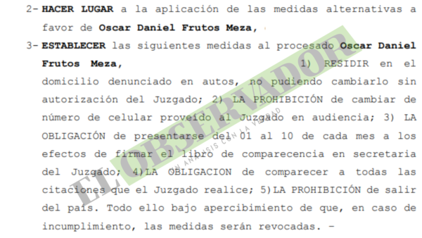 Mafia de los Pagarés: Imponen medidas alternativas a oficial de justicia del juzgado de San Roque - El Observador