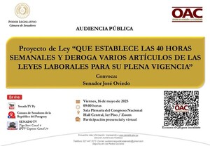 Senado organiza audiencia pública para el viernes 16