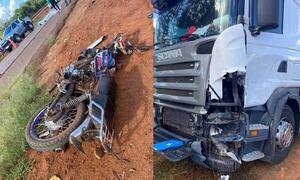 Motociclista murió tras ser embestido por un camión de gran porte en Coronel Oviedo – Prensa 5
