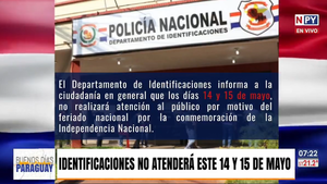 Identificaciones no atenderá al público por dos días: 14 y 15 de mayo