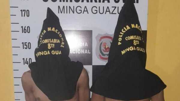 Detienen a dos sospechosos de haber incendiado una vivienda en Minga Guazú
