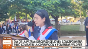 Discurso patrio: Estudiante llama a la juventud a combatir la corrupción